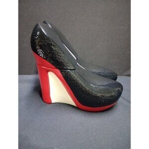 High Heel Ceramic  Black And Red  Cookie Jar